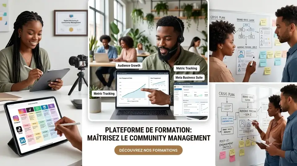 Apprenants en formation community management et marketing digital